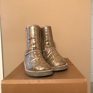 UGGS silver sparkle boots